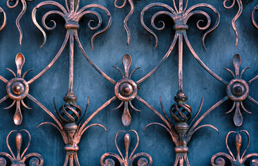 The fragment of forged metal products. close-up.