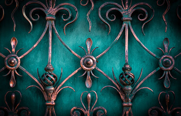 The fragment of forged metal products. close-up.