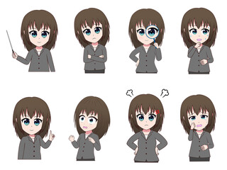 色々なポーズの女性セット