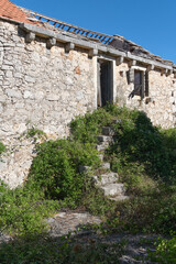 Fototapeta na wymiar Humac historic Medieval Mediterranean village. hisorical authentic museum village on hvar Croatia