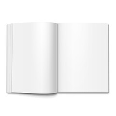 Blank Open Cover Of Magazine, Book, Booklet, Brochure. Illustration Isolated On Gray Background. Mock Up Template Ready For Your Design. Vector EPS10