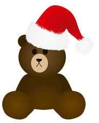 Brown xmas teddy bear. vector