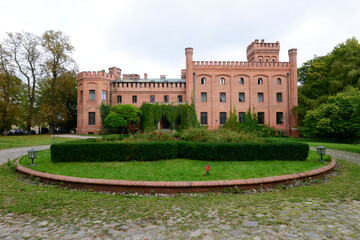 castle in the park in Rzucewo
