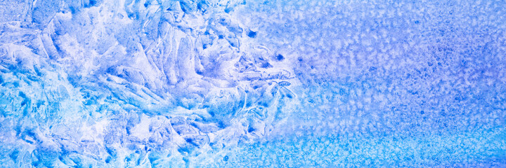Fototapeta na wymiar watercolor blue abstract art handmade diy painting on textured paper background. watercolour backdrop. painted frosty ice cold surface with broken lines and spots