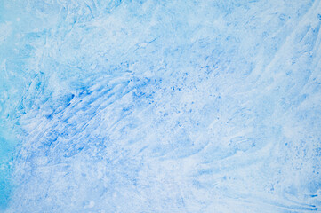 watercolor blue abstract art handmade diy painting on textured paper background. watercolour backdrop. painted frosty ice cold surface with broken lines and spots