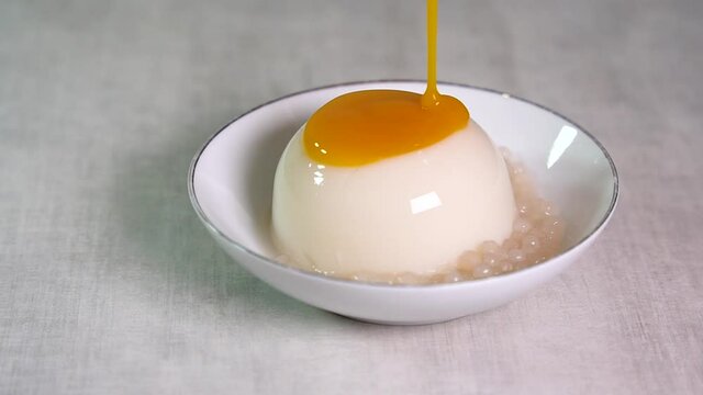 tofu pudding or taho with tapioca pearl
