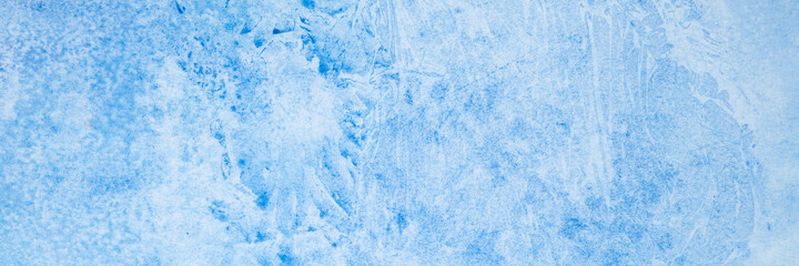watercolor blue abstract art handmade diy painting on textured paper background. watercolour backdrop. painted frosty ice cold surface with broken lines and spots