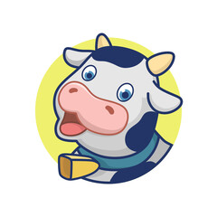 Cute Cow Cartoon Character