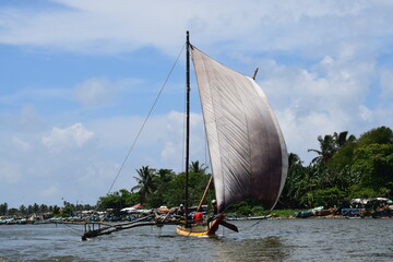 Fishing sailboat on the lagoon 