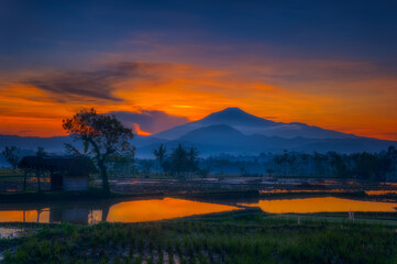 sunrise and ciremai view from darma raja