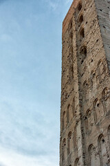 Fototapeta premium Vista cenital torre de San Nicolas en Coca, Segovia