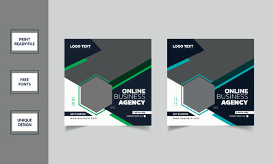 Business Template with Online  Post Banner Design