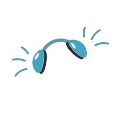 Modern headphone icon. The symbol is blue. Cartoon vector isolated illustration in flat style. Transparent background.
