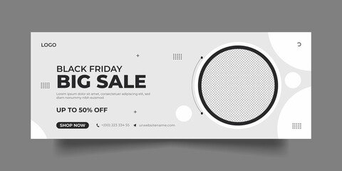 Black Friday facebook cover social media post and banner template
