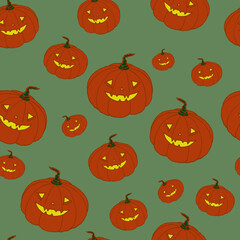 seamless pattern of Halloween, pumpkins