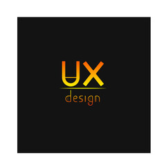 vector logo ui ux design fiery red on black background