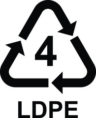 Recycling Symbols number 4 LDPE, vector.