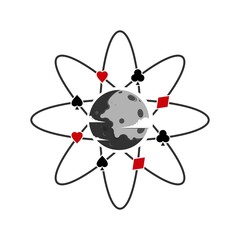 simple gambler and space vector logo
