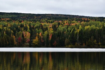 The carré lake in autumn, Sainte-Apolline, Québec, Canada