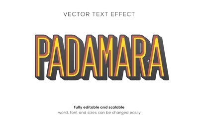Obraz premium Padamara vector text effect, simple retro and vintage condensed text style typoghraphy.