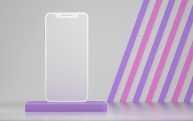 3D Mobile Phone App Screen Mockup Copy Space Mobile App Mockup