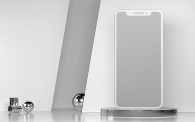 3D Mobile Phone App Screen Mockup Copy Space Mobile App Mockup