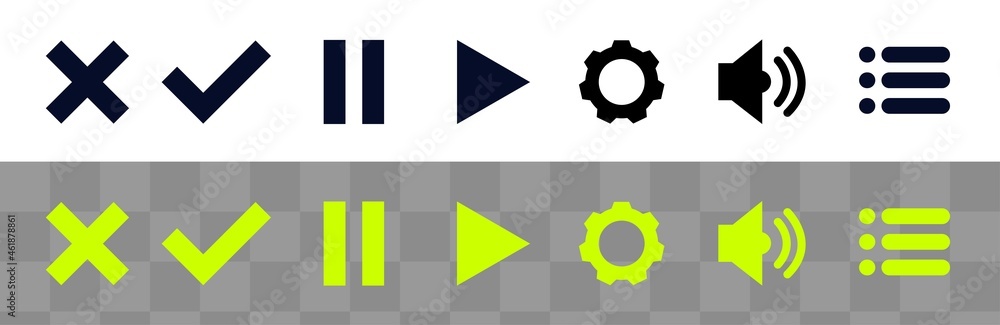 Poster icon for buttons user interface design in game video player or website