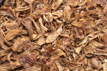 Flat lay detail view of dry onion herb