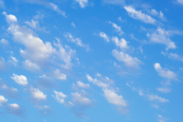 blue sky with small numerous clouds