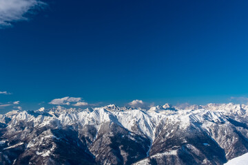 Ski mountaineering in the Mount Zoncolan ski area, Carnic Alps, Friuli-Venezia Giulia, Italy