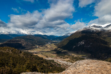 View of the valley from the viewpoint in Futaleufu