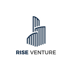 Real estate buldings logo design with a clean line art modern and simple shape logo template