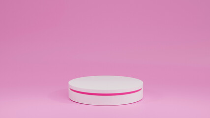 3D podium for display product presentation simple pink theme