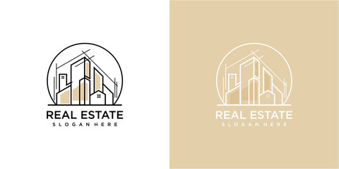 Architecture in circle logo design. building logo design inspirations