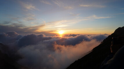 穂高山荘からの夕日