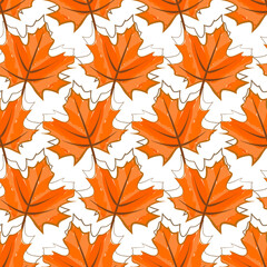 Vector - maple leaves seamless pattern.