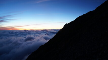 穂高山荘からの夕日