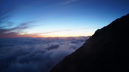 穂高山荘からの夕日