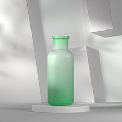 3d essence or cosmetics bottle product display mockup