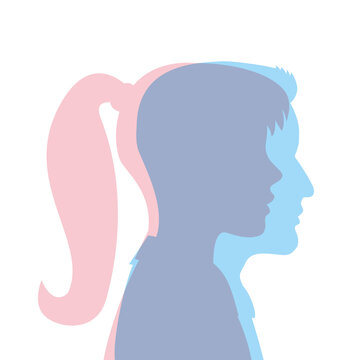 gender, transsexual illustration man woman