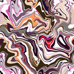 Marble texture seamless pattern. Pink, grey, black, beige abstract background. Seamless liquid fluid. Ebru style effect. Aqua ink print .Vector