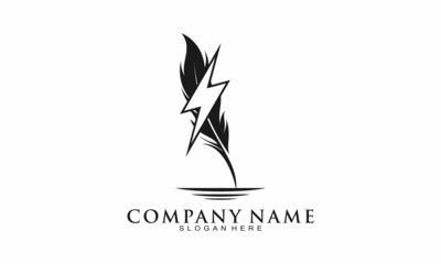 Obraz premium Flash feather vector logo