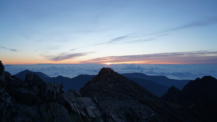 奥穂高山頂からの日の出