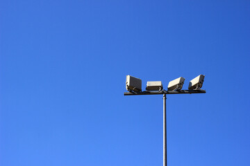camera on blue sky