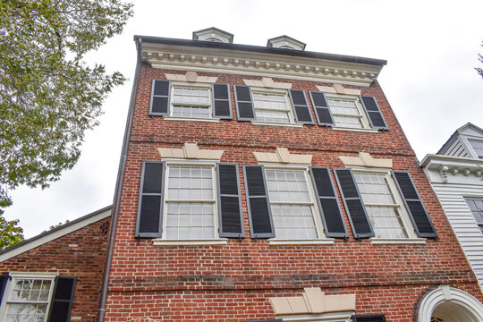 Alexandria, Virginia, USA - October 8, 2021: Exterior of the Home of Dr. James Craik in Old Town Alexandria