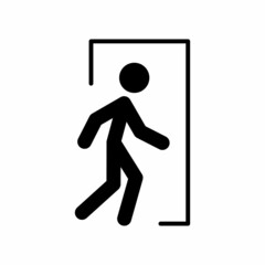 Exit door icon. Building emergency door icon. High quality and suitable for your design. Flat design vector illustration on a white background.