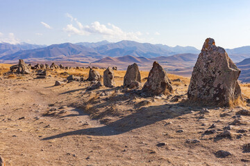 Standing stones in Karahunj. Armenia