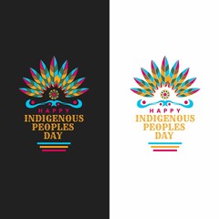 modern international indigenous peoples day greeting social media design. International Day of the World's Indigenous Peoples. custom design with feather concept