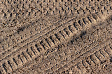 tire track in the sand