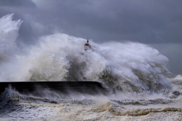 Fototapeta na wymiar Stormy sea wave splash